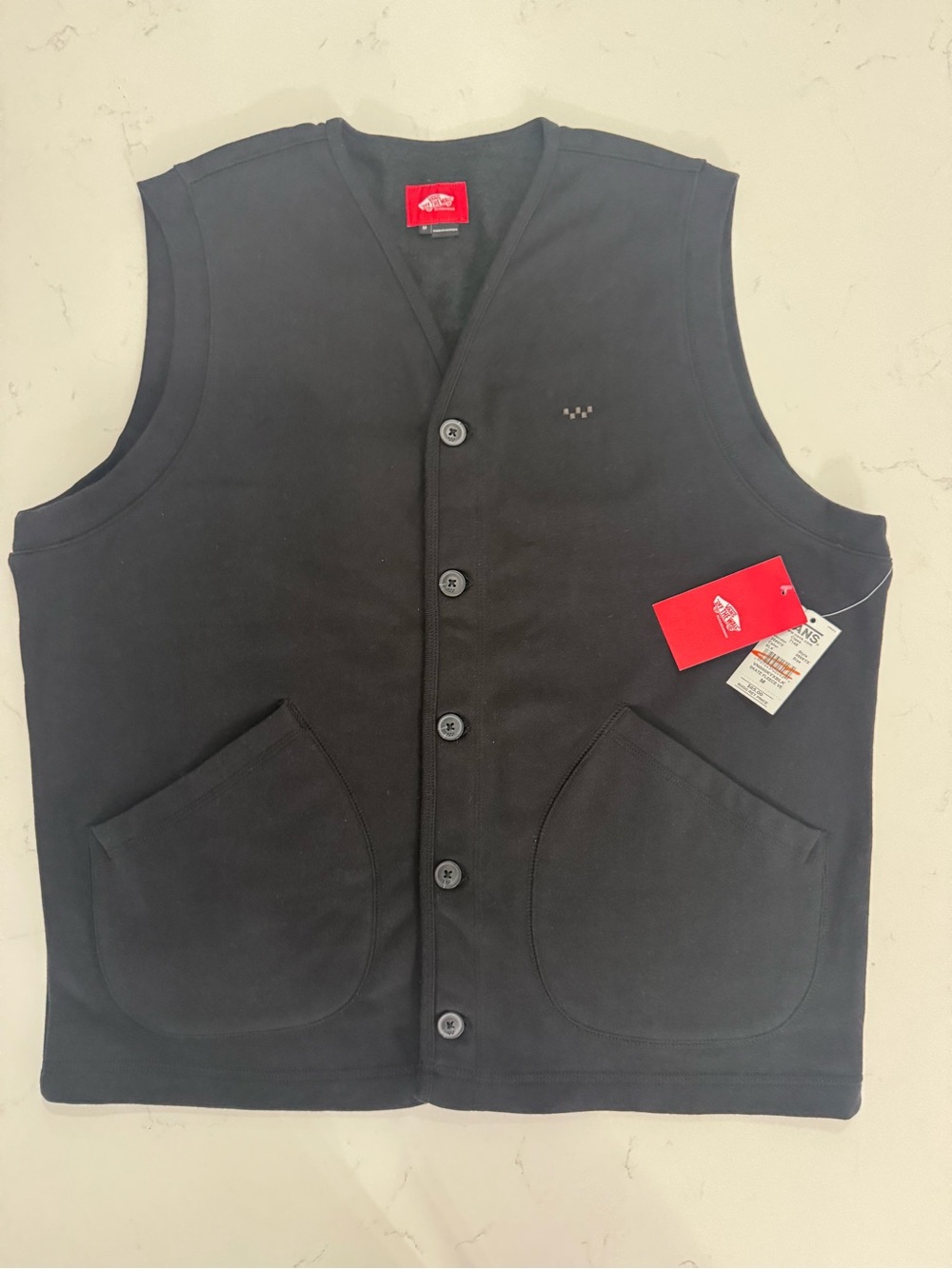 Vans Black Button-Front Utility Vest
